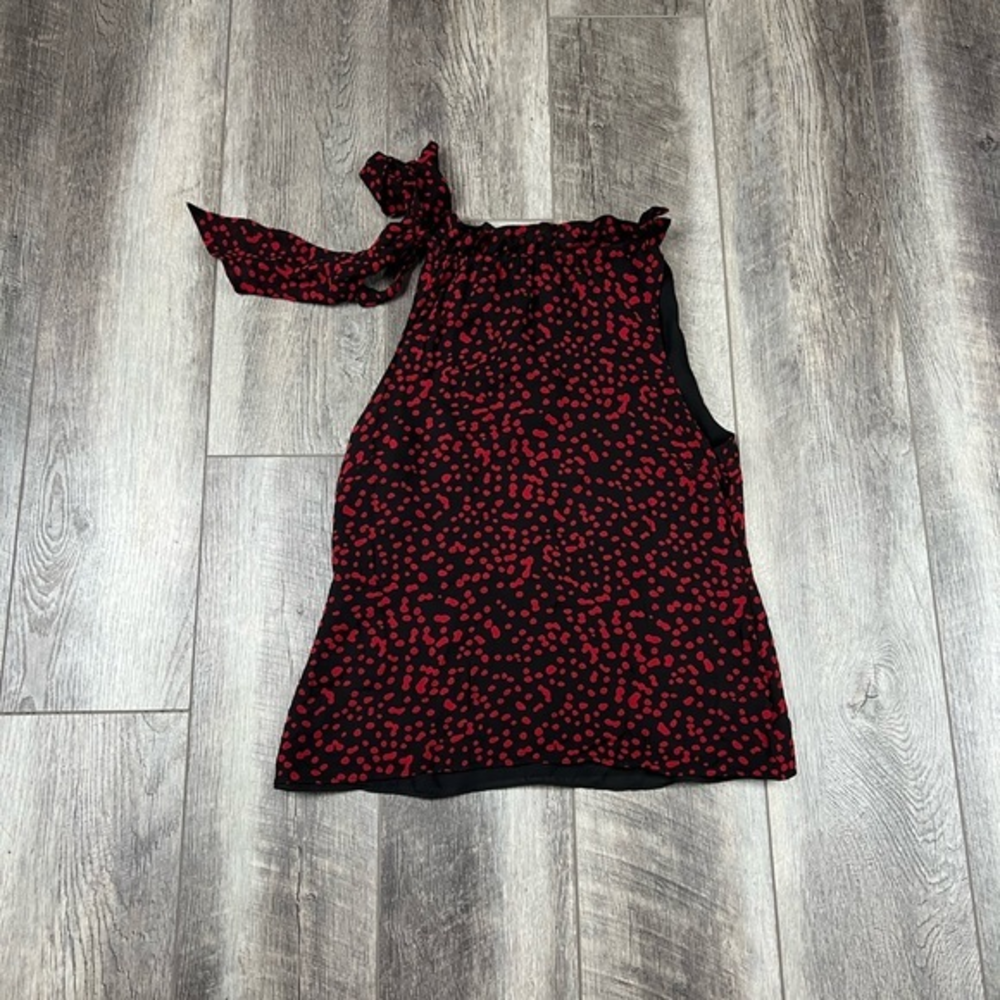 Michael Kors Red Print Silk‎ Top